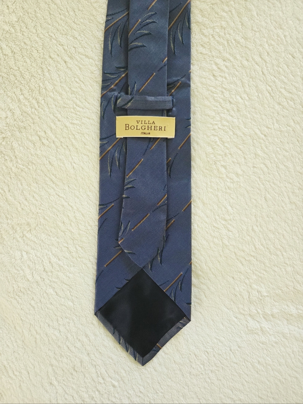 Vintage!!! Villa Bolgheri Italy ✨️ Blue Patterned Silk Men's Tie